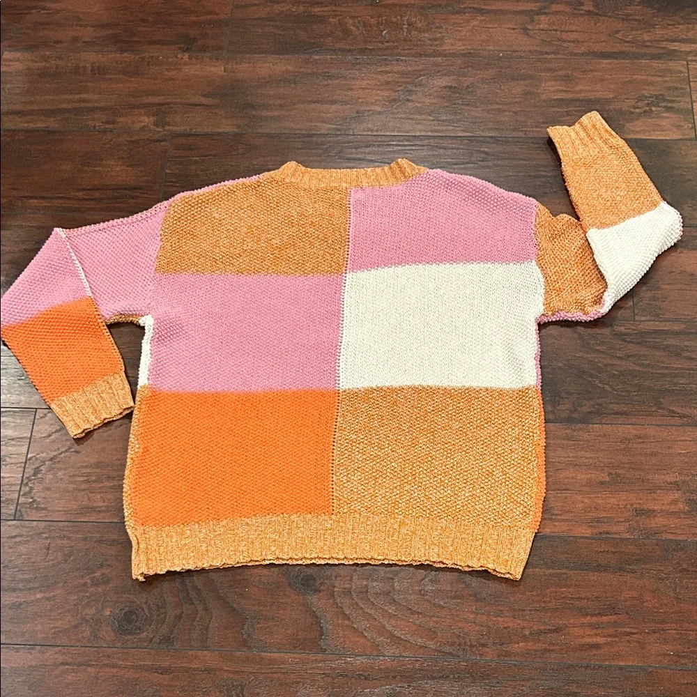 Bibi Color Block Sweater - Pink, Orange, and Cream - Picture 4 of 4